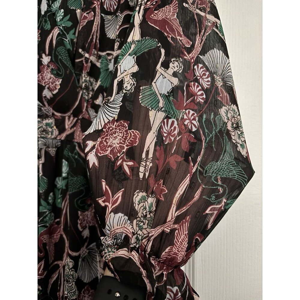 Modcloth Midi Dress Size Medium M Tie Waist Opening Night at the Ballet Dress - Picture 8 of 13